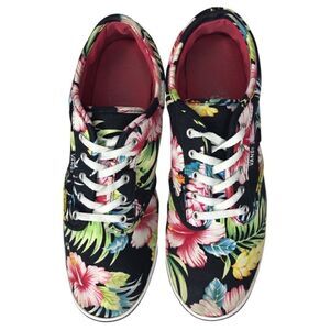 Vans Black Tropical Floral Sneakers Women’s Size 8.5